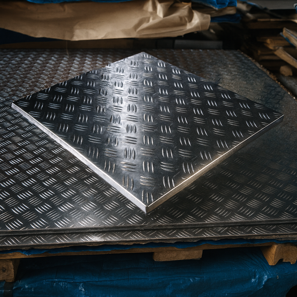 Лист дюралевый рифленый 1500x3000x1.5 мм, ВД1АН, квинтет - фото